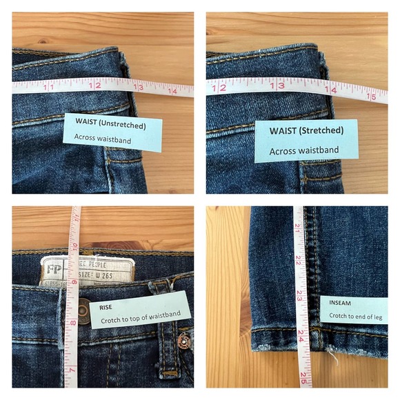 Free People Blown Out Knee Skinny Jeans Size 26S Distressed Dark Wash 26 Short - Picture 4 of 9